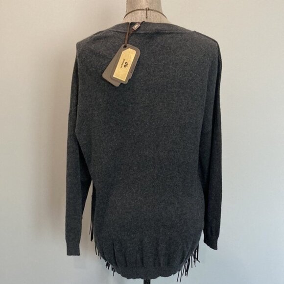 Danny Be Grey Angora Fringe Sweater Medium - Picture 11 of 13